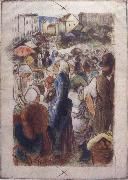 Camille Pissarro Market at Gisors rue Cappeville painting